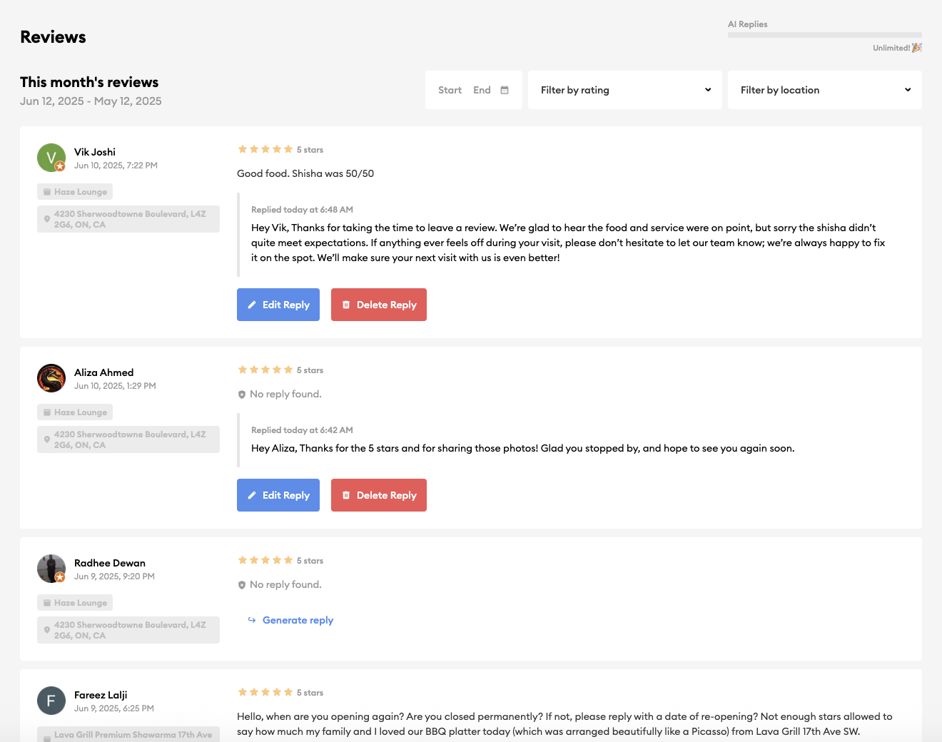 Inform Reviews Page